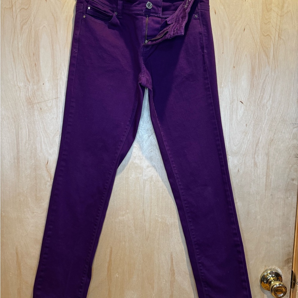 White House Black Market Women's Deep Purple Skinny Jeans